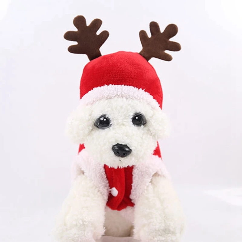 Рождественская зимняя одежда для собак куртка с капюшоном Пальто Олень Лось костюм для Мопс Чихуахуа домашний Йоркширский питомец кошка одежда для животных P