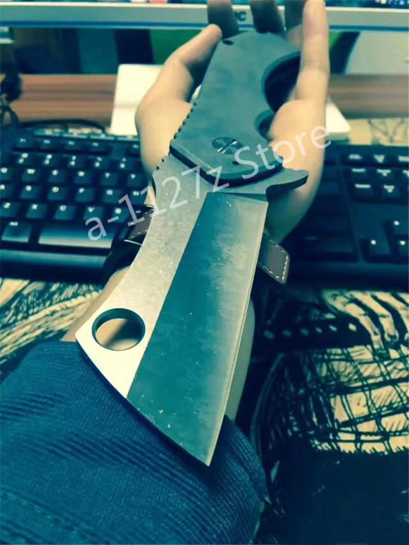 

Best folding knives Heavy Huge Tactical Hunting D2 Blade Stainless steel handle Titanium Gear Tool Camping Chopper combat knife