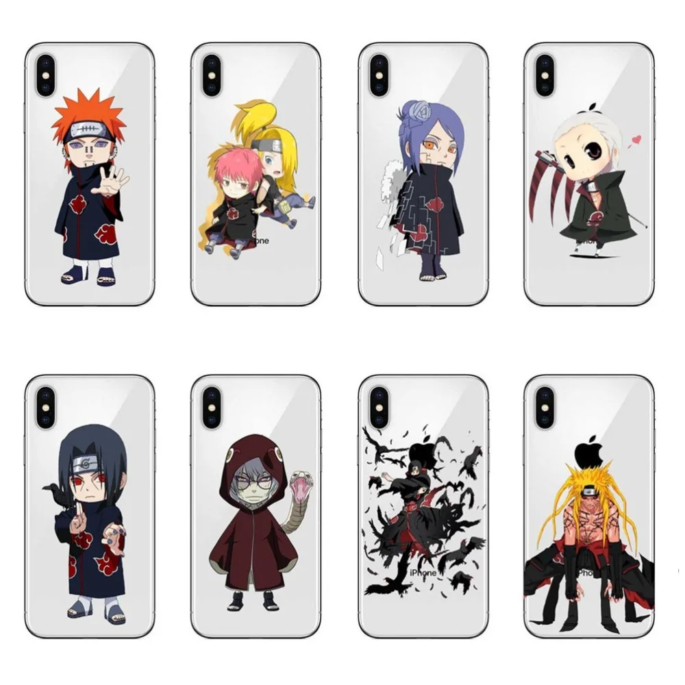 

Naruto, Akatsuki Soft TPU Skin Mobile Phone Cases For iPhone 6 6S 8 7 Plus X XR XS MAX Back Shell Cover