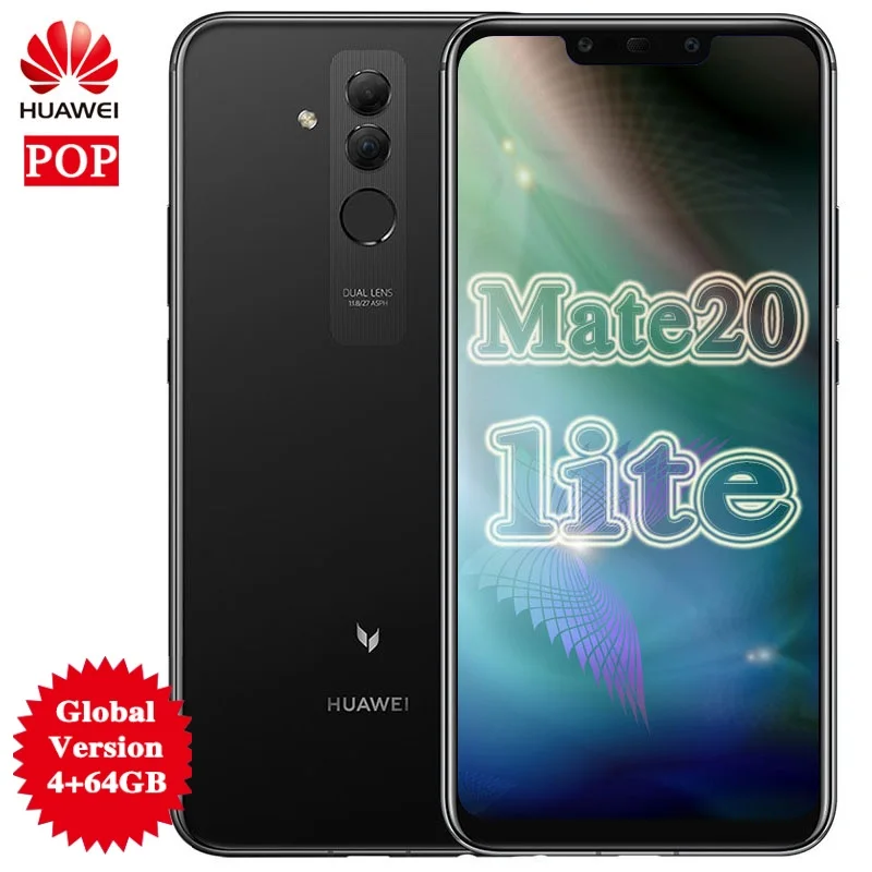 Смартфон huawei mate 20 Lite с глобальной версией 4 ГБ 64 6 3 дюйма четыре AI камеры 24 МП 3750 мАч