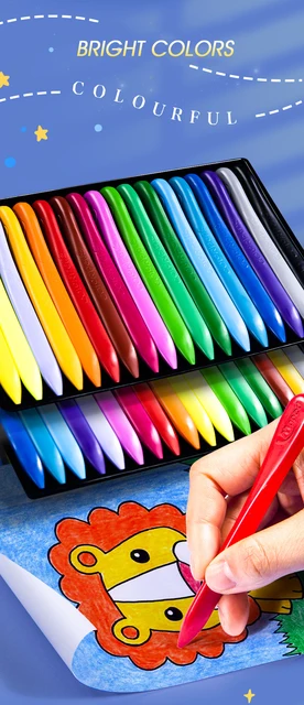 12/24/36 Colors Triangular Crayons Safe Non-toxic Triangular Colouring  Pencil Portable Art Painting Tool for Kids Students