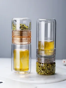 

200ml Tea Separation Cups Custom Double Glass Portable Filter Hand Creative Men and Women Water Cups Blenders Mini Blender Mixer