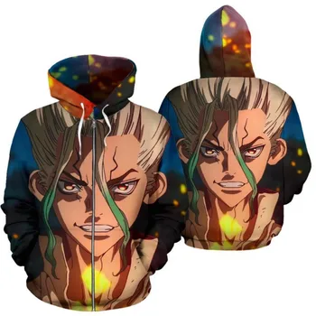 

Anime Dr. Stone Senku Ishigami Costume Cosplay Hoodie 3D Printed Fashion Halloween Costumes Sweatshirts