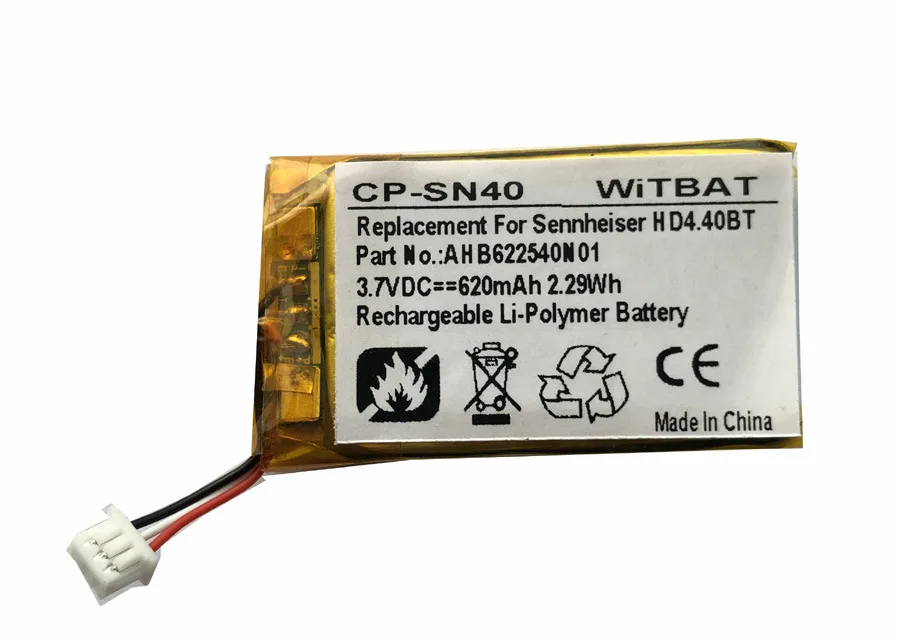 Беспроводная гарнитура TTVXO 620 мА · ч для аккумулятора Sennheiser Boost 2 0 AHB622540N1 AHB622540PCT