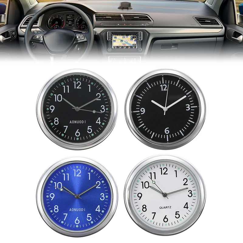 Mini Car Stick-On Clock Pocket Quartz Decorative Luminous Analog Watch With Self Adhesive For Boat Decor | Дом и сад