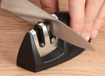 

Knife Sharpener 2 Stages Professional Kitchen Sharpening Stone Grinder Whetstone Tungsten Steel Carbide Ceramic Sharpener Tools
