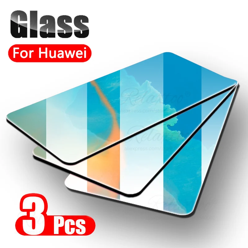 

3PCS 9H protection Glass For Huawei P20 P30 Lite pro honor 1010i Screen Protector honor 20 pro v20 Protective Tempered HD Film