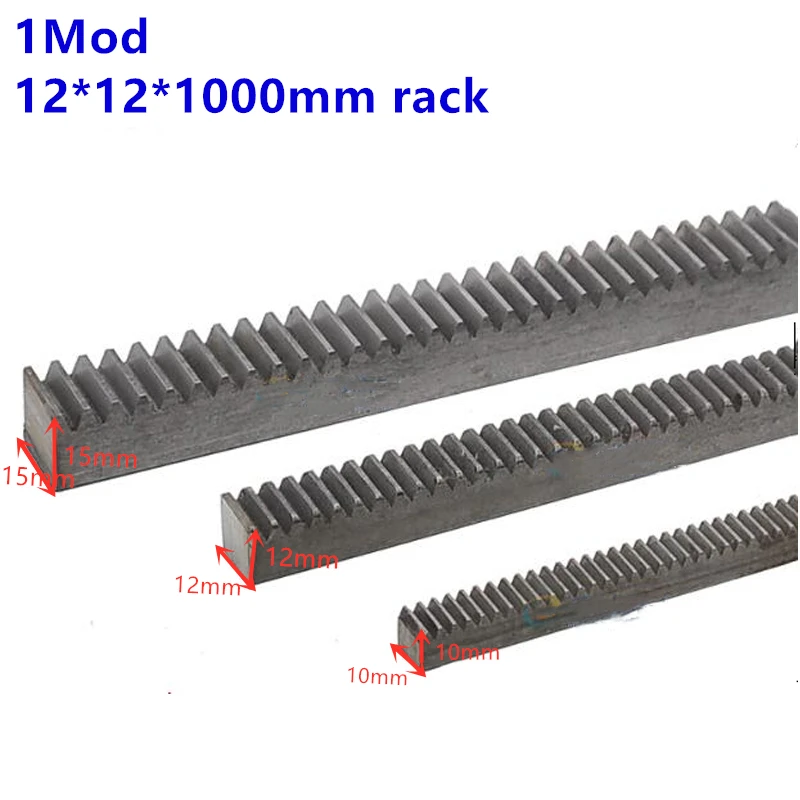 

1pcs 1mod 12*12*1000mm Mold Gear Rack Precision CNC Rack (straight teeth) Toothed rack 45# steel CNC parts modulus