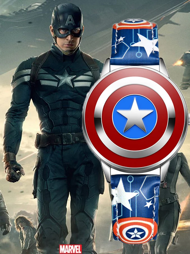 Marvel Children Quartz Watches Waterproof Captain America Spiderman
Ironman Kids Cartoon Pattern Children Watch Boys Clock