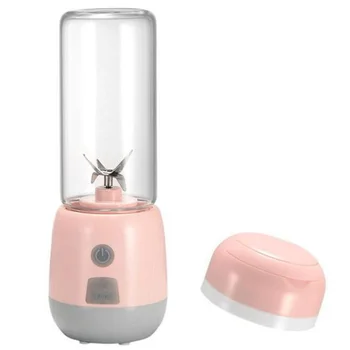 

Multifunctional Electric Portable Juicer for Home Made Smoothie Milkshake with 2 Blender Cups Small USB Charging Pink