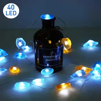 40 Led Zee Glas Fairy String Lights Waterdichte Batterij Aangedreven 8 Modes Met Afstandsbediening Voor Bruiloft, Party, festival, 40 Led Zee Glas Fairy String Lights Waterdichte Batterij Aangedreven 8 Modes Met Afstandsbediening Voor Bruiloft, Party, festival,