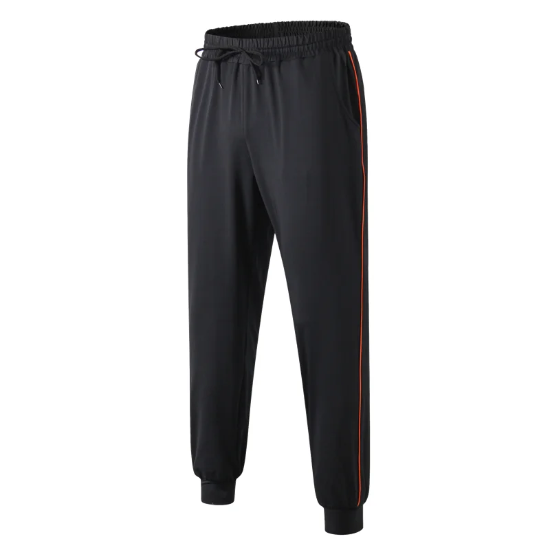 Pant black-orange Новые осенние зимние мужские спортивные комплекты для бега, беговые куртки+ длинные штаны для занятий фитнесом на открытом воздухе, высокоэластичные спортивные куртки с капюшоном, европейские размеры - Цвет: Pant black-orange