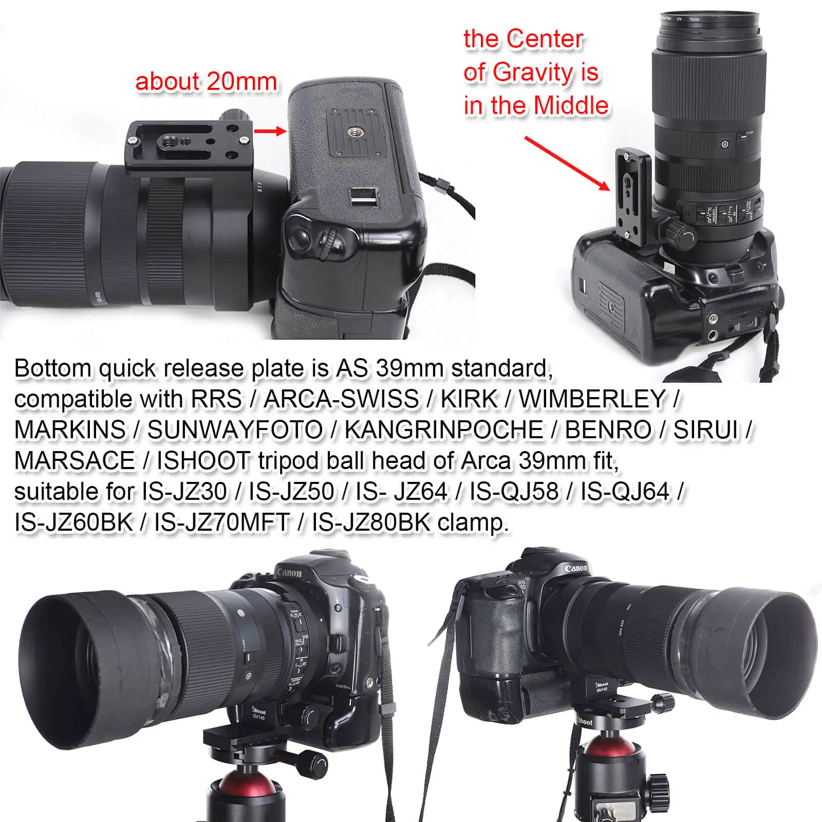 Lens Collar Tripod Mount Ring with Arca Swiss Type Quick