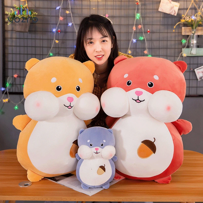 

Hyaluronic Acid Squirrel Plush Toy Fat Transformation Squirrel Children Doll Travel Body Knee Pillow Decorative Pillows Almohada