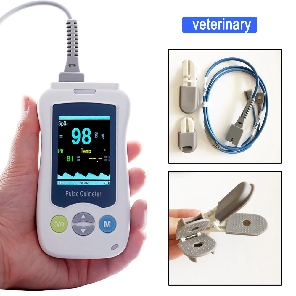 Ребенок/дети/Дети/ПЭТ ветеринарный Пульсоксиметр индикатор насыщения кислородом SPO2 PR измерение в реальном времени oxitmetro de pulso - Цвет: with pet probe