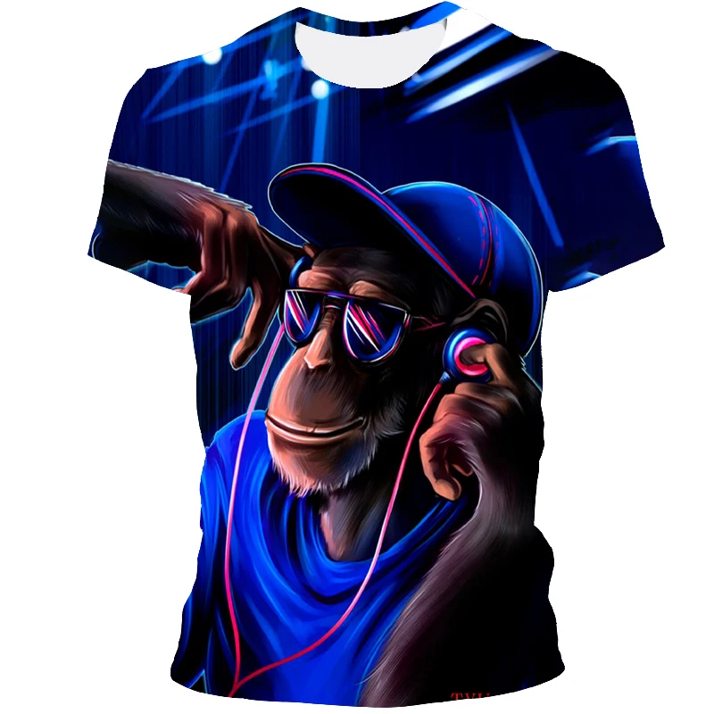 

Summer 3D Printing Animal Exaggerated Short-Sleeved Funny Round Neck Casual Top Men's And Women's T-Shirt Xxs-6x