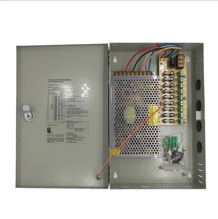 220V постоянного тока до DC12V 20A 9 ch централизованный источник электропитания коробка охранного наблюдения блок питания 12 В источник питания светодиода
