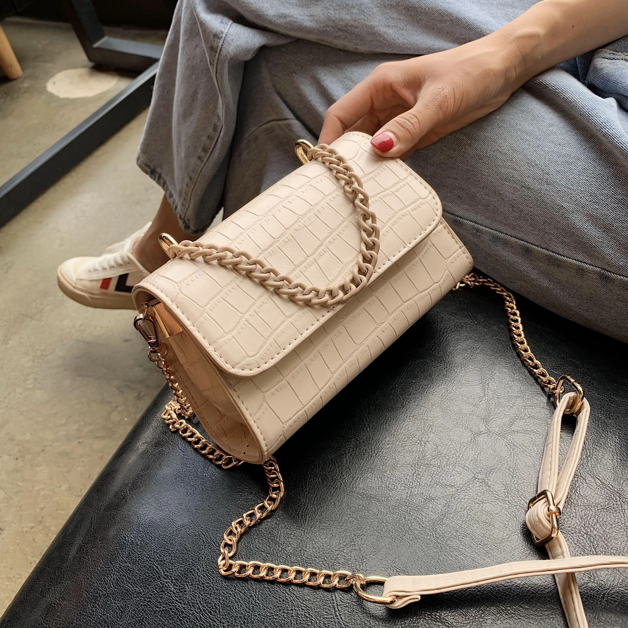 

Stone Pattern PU Leather Candy Color Chain Cute Crossbody Bags For Women 2020 Summer Shoulder Handbags Female Handbag