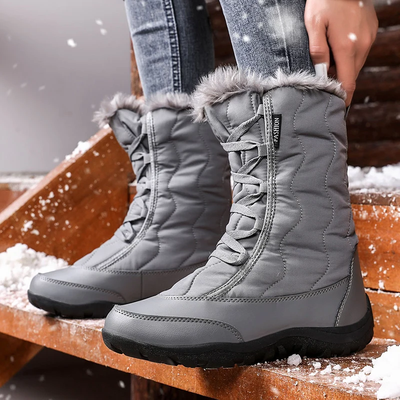 Winter Keep Warm Women Snow Boots Fashion Waterproof Women Shoes Comfortable Trend Hot Sale High Top Women Cotton Shoes