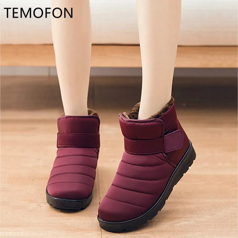 

Snow Boots Women Shoes Winter Ankle Boots Women Black Platform Warm Boots Waterproof Big Size Winter Shoes Botas Feminina HVT440
