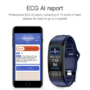 P12 ECG PPG SPO2 smart bracelet heart rate oxygen monitor blood pressure smart belt IP67 waterproof call reminder sports Band 4