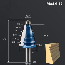 12,7 мм, 1 шт., гравировальный деревообрабатывающий фрезерный станок с ЧПУ, твердосплавная концевая фреза, Концевая фреза для шкафа и двери, модель 15