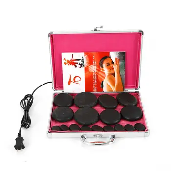 

33 pcs Hot Massage Stone Volcanic Stones Kit Rock SPA Oiled Massager Machine+Box