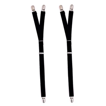 

1pair Suspenders Adjustable Straps Non Slip Y Shape Military Adults Fashion Party Elastic Shirt Stays Soft Men Garters