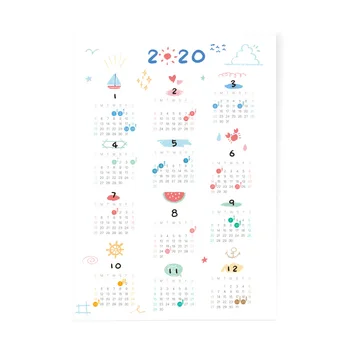 

3 sheets/Set 2020 Creative Calendar Sticker Label Sticker Schedule Planner