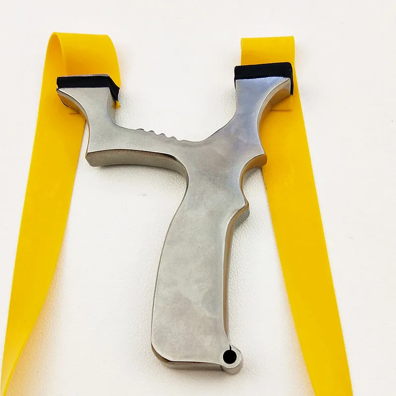 

Hot sale stainless steel hunting slingshot personality flat rubber band outdoor shooting special 2019 new