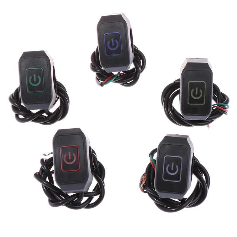 22mm 7/8'' Motorcycle Handlebar Switch Momentry Buttton For Electric Star Kill Waterproof Control Switch Button with LED light