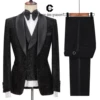 Cenne Des Graoom Latest Coat Design Men Suits Tailor-Made Tuxedo 3 Pieces Blazer Wedding Party Singer Groom Costume Homme Black 1