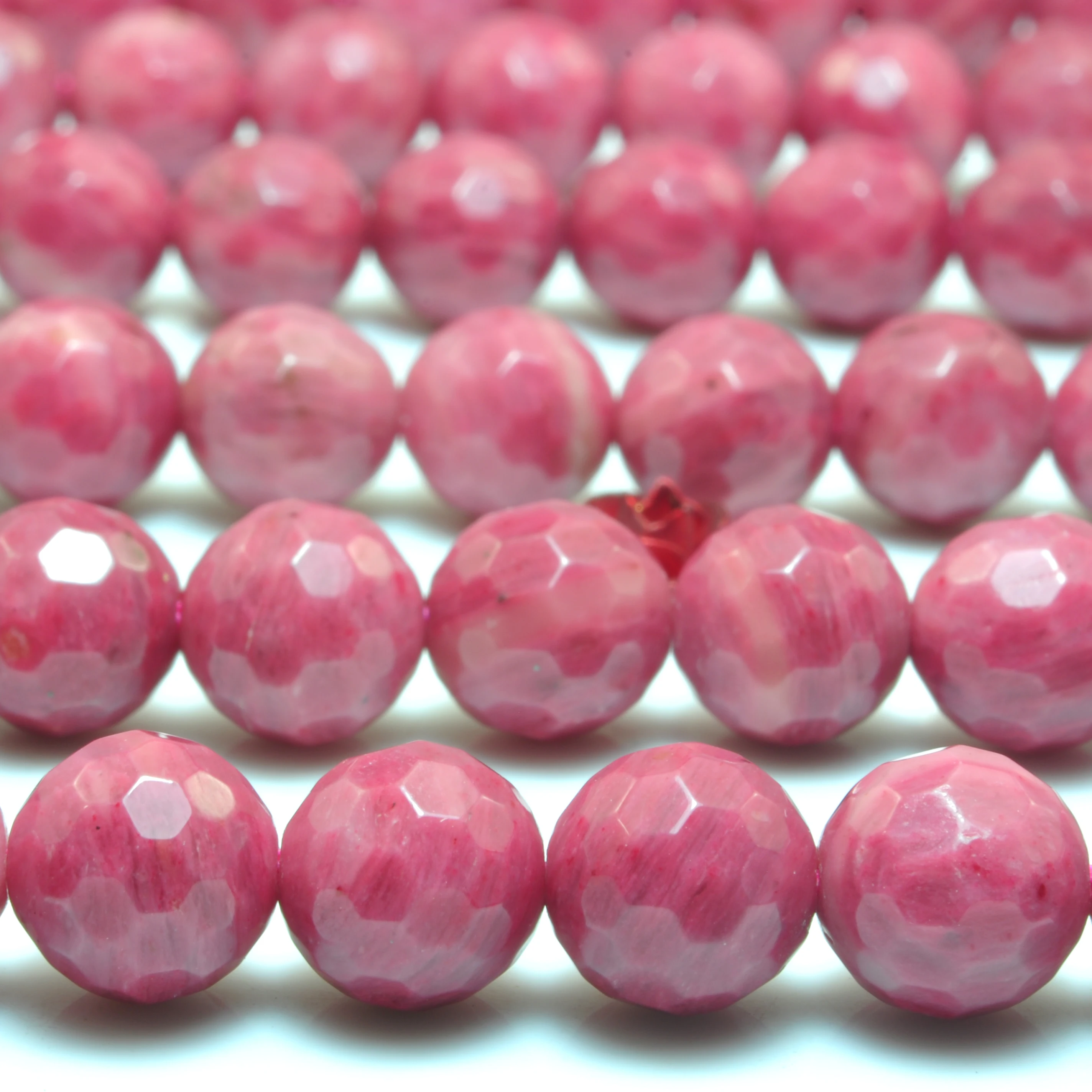 Natural Red Rhodonite A Grade Faceted Round Loose Beads Wholesale ...