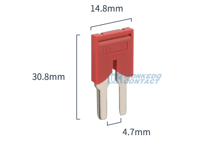 1Pc FBS 10-8 Terminal Strip Connector 2/3/4/5/10 Positions Contact Jumper PT ST 6 Din Rail Electric Block Plug-In Bridge FBS10-8