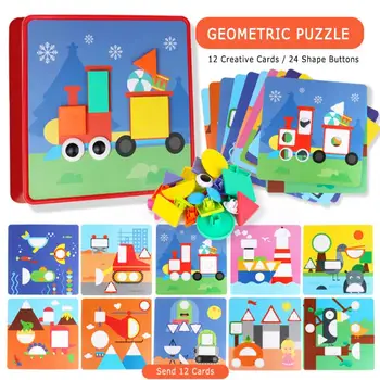 

Creativity Diy Mushroom Block Toy Intelligence Enlightenment Toy Graphics Button Gift Game Toys for preschoolers.