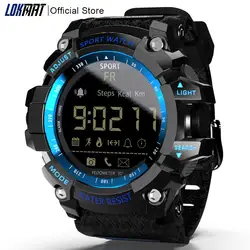 LOKMAT блютуз Смарт часы мужчины водонепроницаемый IP68 Шагомер Спорта цифровой Relogio Masculino smartwatch Для Android Телефона