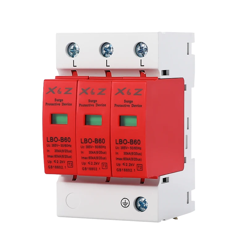 1Pcs SPD 3P Surge Protector Low Voltage AC Distribution Household Lightning Protection Device Arrester Power Switch Module LBO