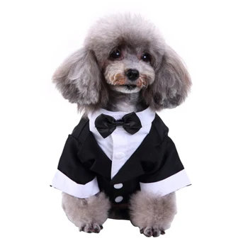 

Gentleman Dog Shirt Puppy Pet Clothes Costume Fashion Pets Prince Wedding Shirt Formal Tuxedo Suit Style for Weddings Cosplay