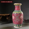 Jingdezhen Art Porcelain Factory Goods 90 Antique Ceramics Hand Painted Green Flower Vase A Long Life 4