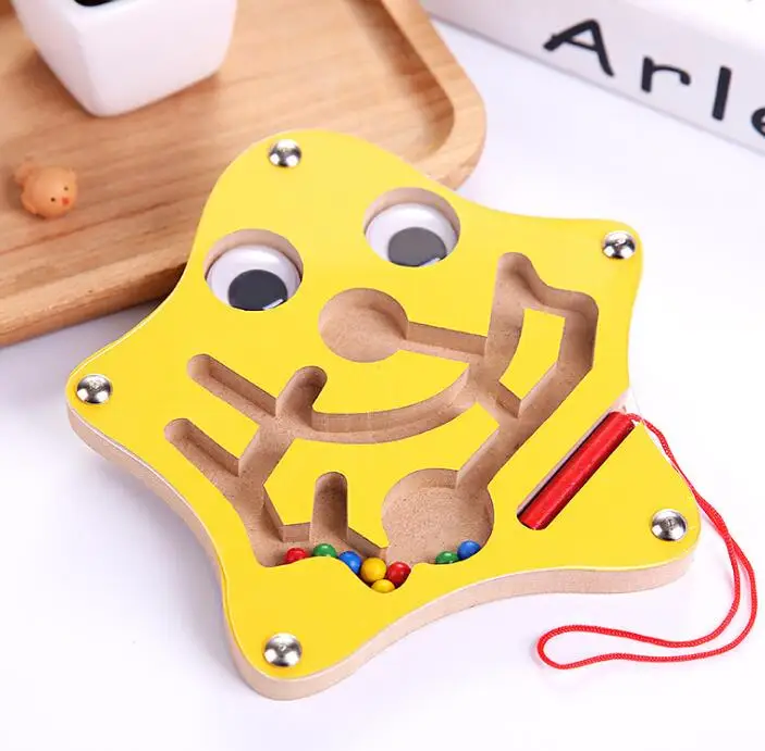Wooden Educational Handheld Maze Toys Children and Infants Puzzle Toys Maze Game Toy - Цвет: 4