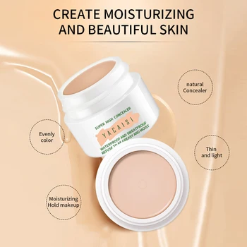 YACAISI Full Coverage Concealer Cream Soft Smooth Makeup Base Face Corrector Creams Skin Brighten Foundation