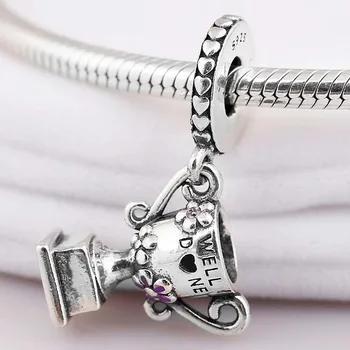 

Original Well Done Achievement Trophy With Lilac Flower Pendant Beads Fit 925 Sterling Silver Charm Bracelet Diy Jewelry