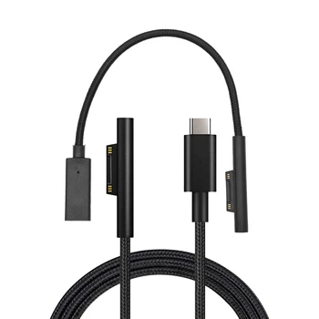 

2x Nylon Braided 0.2M/1.5 M Female USB-C Charging Cable for Surface Pro 6/5/4/3 Surface Laptop 1/2, 45W 15V PD