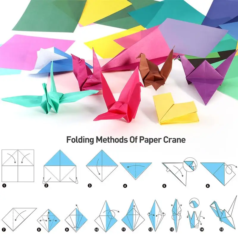 Papel Cores Vivid Folding para Artes e Ofícios Projetos, Single Sided Origami Folha Quadrada, 50 Folhas