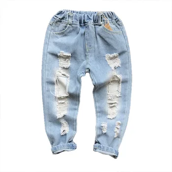 

DFXD Kids Boy Pants 2020 New Arrival Children Ripped Jeans For Boys Fashion Broken Denim Trousers Hole Jeans Pants 2-7T Outfit