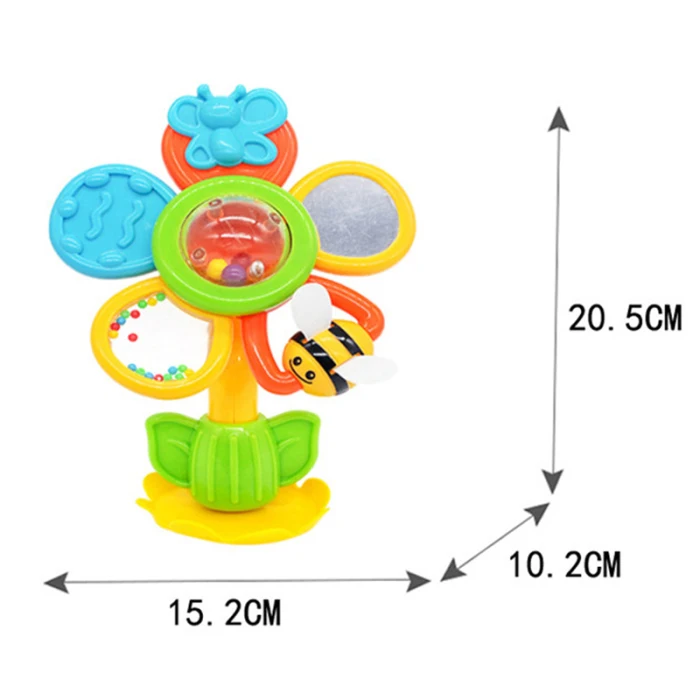 Новые детские вращающиеся игрушки-погремушки с цветком от солнца, колесо обозрения на присоске, разноцветные бусины