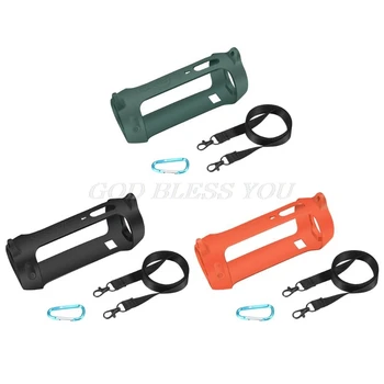 

Silicone Case Cover With Strap Carabiner for J-B-L Pulse 4 Bluetooth Speaker