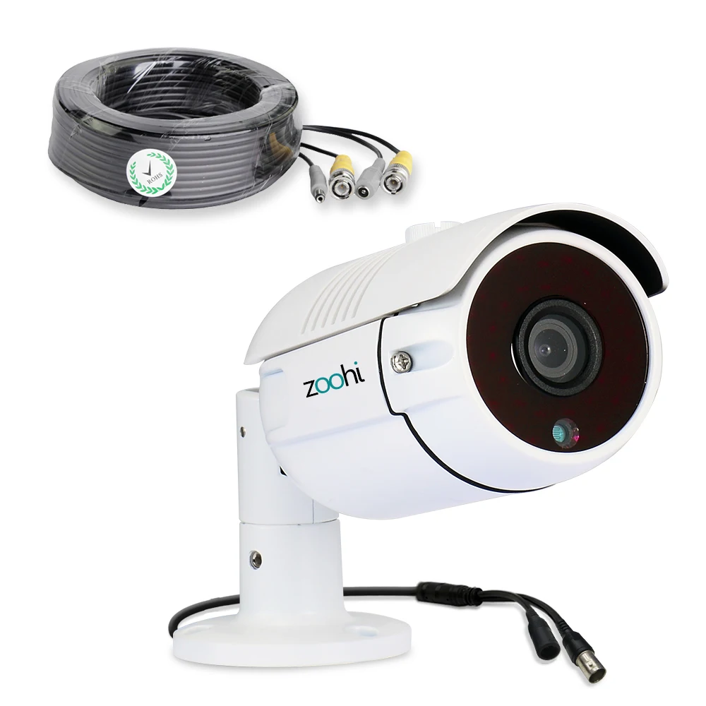 Zoohi 1080P камера наблюдения s аналоговая камера видеонаблюдения высокой четкости инфракрасная камера видеонаблюдения Водонепроницаемая камера видеонаблюдения - Цвет: With BNC Cable