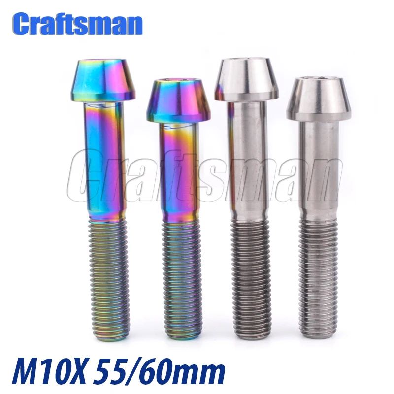 4 шт. M10x60mm M10X55mm P1.25 конусности головки Титан Ti для поездок на мотоцикле Ducati