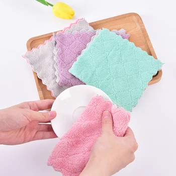 

8pcs/lot Home Microfiber Towels For Kitchen Absorbent Thicker Cloth For Cleaning Micro Fiber Wipe Table Kitchen Towel New